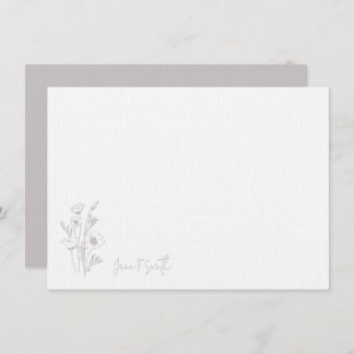 紫色の花のフローラ植物パーソナライズされた固定 サンキューカード