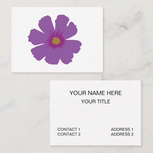 紫色の花のフローラ 名刺 (正面/裏面)