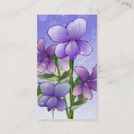紫色の花のフローラ 名刺 (裏面)