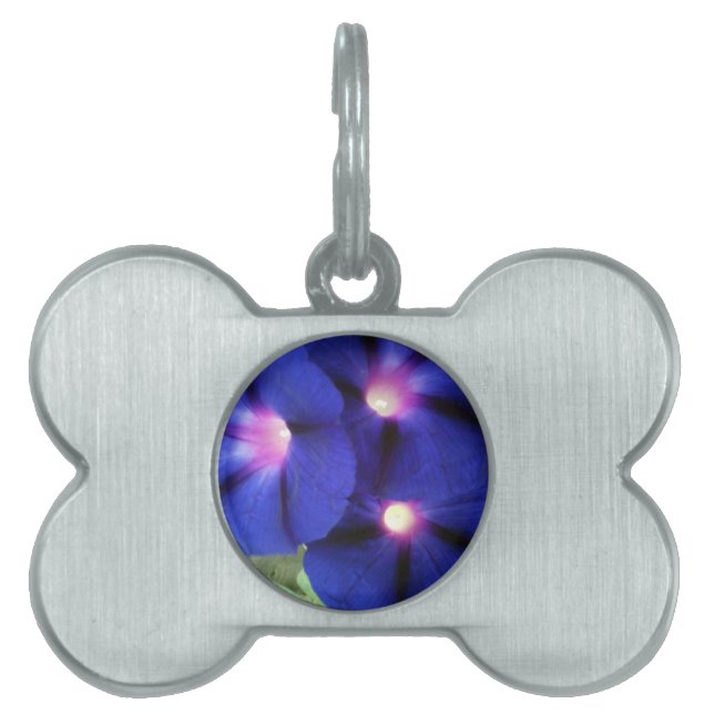紫色の花のペットタグ ペットネームタグ (正面)