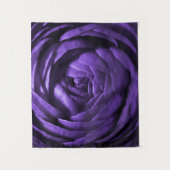 紫色の花のマクロ打撃 タペストリー (正面)