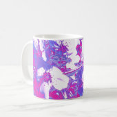 紫色の花のマグ コーヒーマグカップ (正面左)