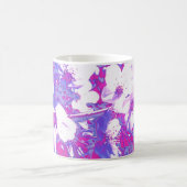 紫色の花のマグ コーヒーマグカップ (中央)