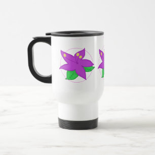 紫色の花のマグ トラベルマグ