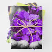紫色の花のラッピングシート ラッピングペーパーシート (インサイチュ)
