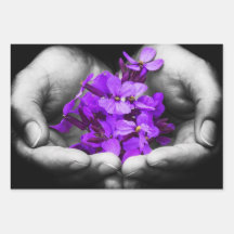 紫色の花のラッピングシート