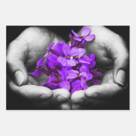 紫色の花のラッピングシート ラッピングペーパーシート