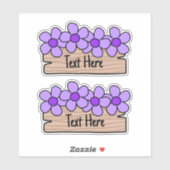 紫色の花のラベル シール (シート)