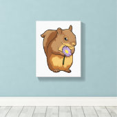 紫色の花のリス キャンバスプリント (インサイチュ (ウッドフロア))