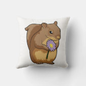 紫色の花のリス クッション (裏面)