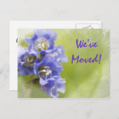 紫色の花の住所の変更のお知らせ 案内ポストカード (正面/裏面)