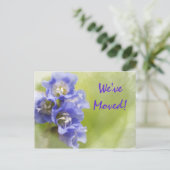 紫色の花の住所の変更のお知らせ 案内ポストカード (スタンド正面)