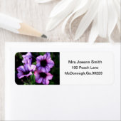 紫色の花の住所ラブル ラベル (インサイチュ)