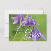 紫色の花の先生の感謝の年末 サンキューカード (正面)