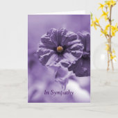 紫色の花の共感書 カード (黄色い花)