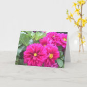 紫色の花の写真を持つノートカード カード (黄色い花)