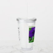 紫色の花の写真バイブル前向きバース考えズ アクリルタンブラー (右)