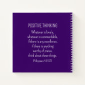 紫色の花の写真バイブル前向きバース考えズ ノートブック (裏面)