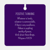 紫色の花の写真バイブル前向きバース考えズ メタルオーナメント (裏面)