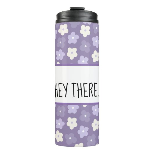 紫色の花の力パーソナライズされた タンブラー (正面)