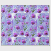 紫色の花の包み紙 ラッピングペーパー (フラット)