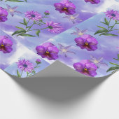 紫色の花の包み紙 ラッピングペーパー (角)