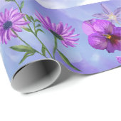 紫色の花の包み紙 ラッピングペーパー (ロールコーナー)