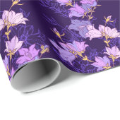 紫色の花の包装紙 ラッピングペーパー (ロールコーナー)