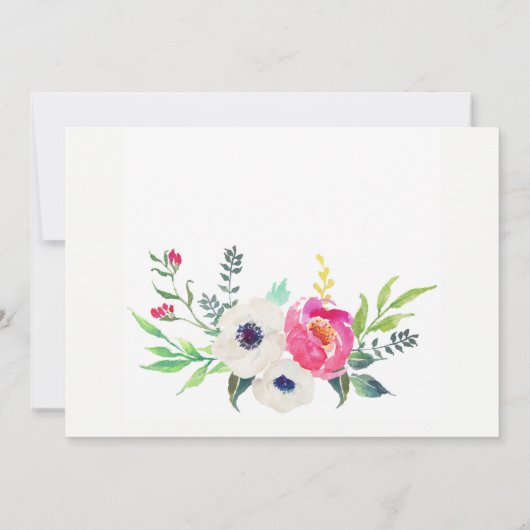 紫色の花の卒業のパーティの招待状 招待状 (裏面)