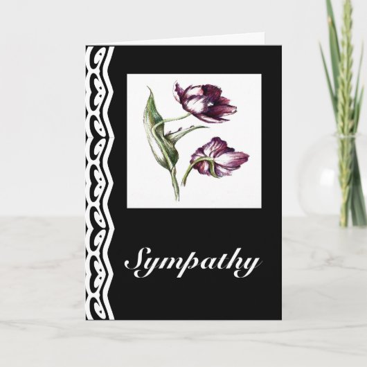紫色の花の同情カード植物花 カード (正面)