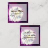 紫色の花の名刺 スクエア名刺 (正面/裏面)