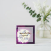 紫色の花の名刺 スクエア名刺 (スタンド正面)