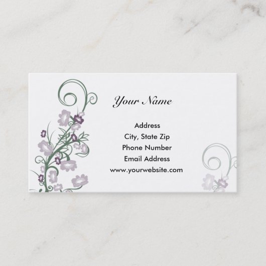 紫色の花の名刺 名刺 (正面)