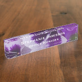 紫色の花の名前とタイトルデスク名プレート デスクネームプレート (側面)