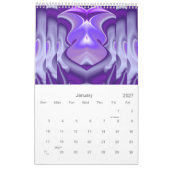 紫色の花の夢 カレンダー (1月 2027)