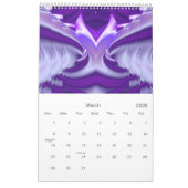 紫色の花の夢 カレンダー (3月 2026)