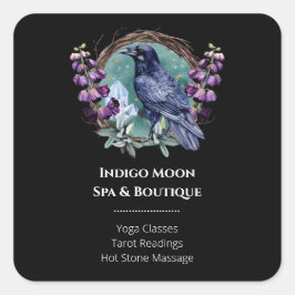 紫色の花の天空の結晶リース スクエアシール