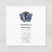 紫色の花の天空の結晶リース スクエア名刺 (裏面)