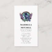 紫色の花の天空の結晶リース 名刺 (裏面)