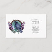 紫色の花の天空の結晶リース 名刺 (裏面)