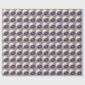 紫色の花の妖精の夕べの空を熟視する月 ラッピングペーパー (フラット)