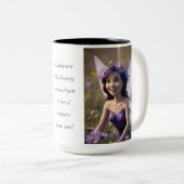 紫色の花の妖精 ツートーンマグカップ (正面右)