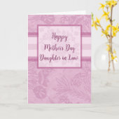 紫色の花の娘in法律幸せな母の日 カード (黄色い花)