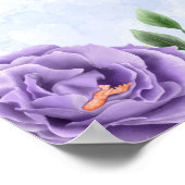 紫色の花の定年パーティー歓迎サイン ポスター (角)