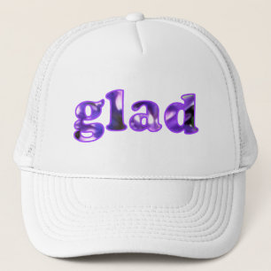 紫色の花の帽子で綴ったGlad キャップ