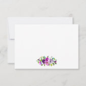 紫色の花の幾何学的な結婚式のサンキューカード サンキューカード (裏面)