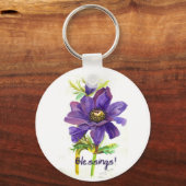 紫色の花の恵み キーホルダー (正面)
