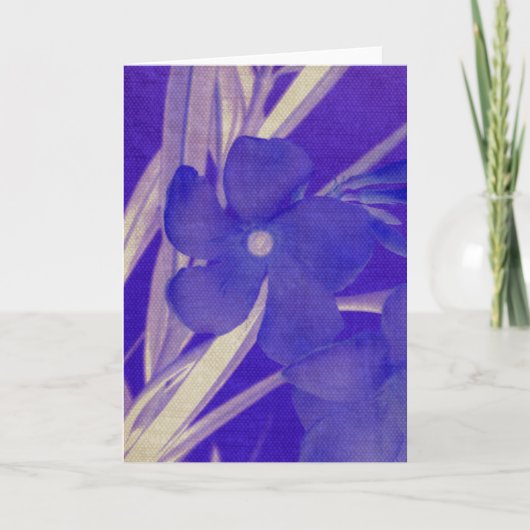 紫色の花の挨拶状 カード (正面)