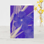 紫色の花の挨拶状 カード (黄色い花)