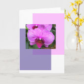 紫色の花の挨拶 カード (黄色い花)